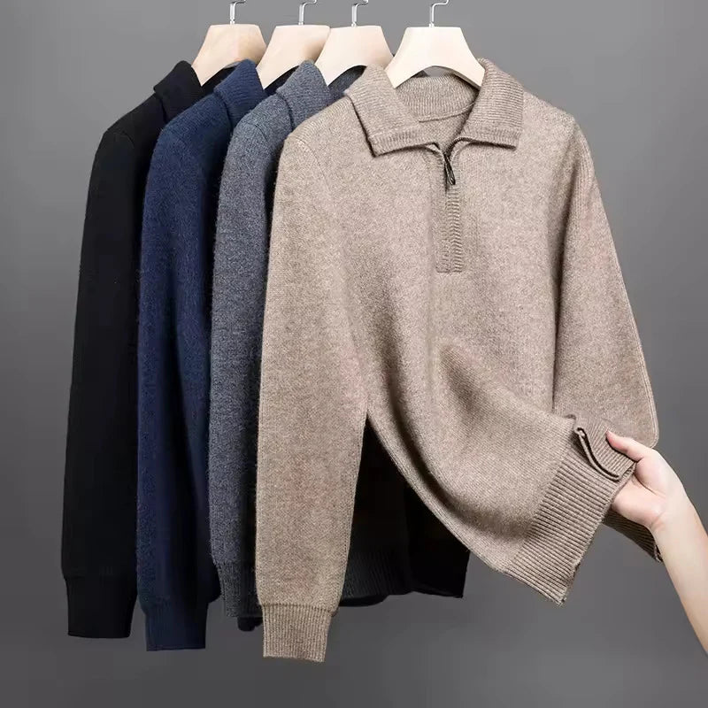 Men’s Half-Zip Polo Sweater – Refined Knit & Versatile Layer