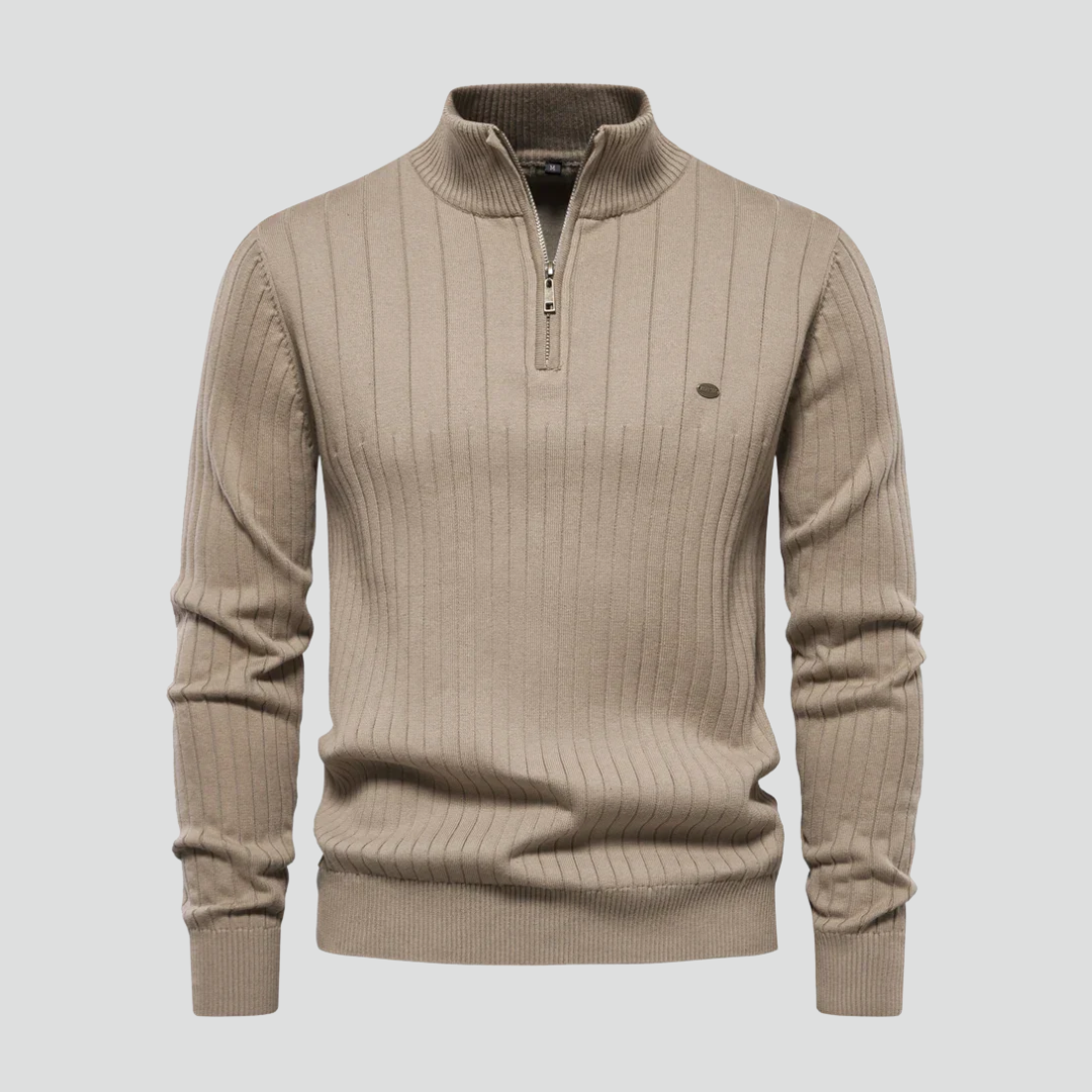 Men’s Half-Zip Sweater – Ribbed Knit Texture & Modern Everyday Appeal