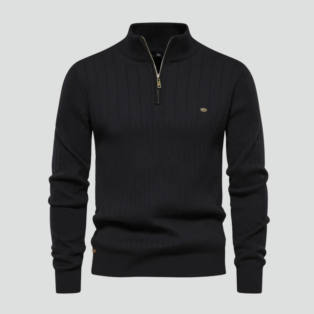 Men’s Half-Zip Sweater – Ribbed Knit Texture & Modern Everyday Appeal