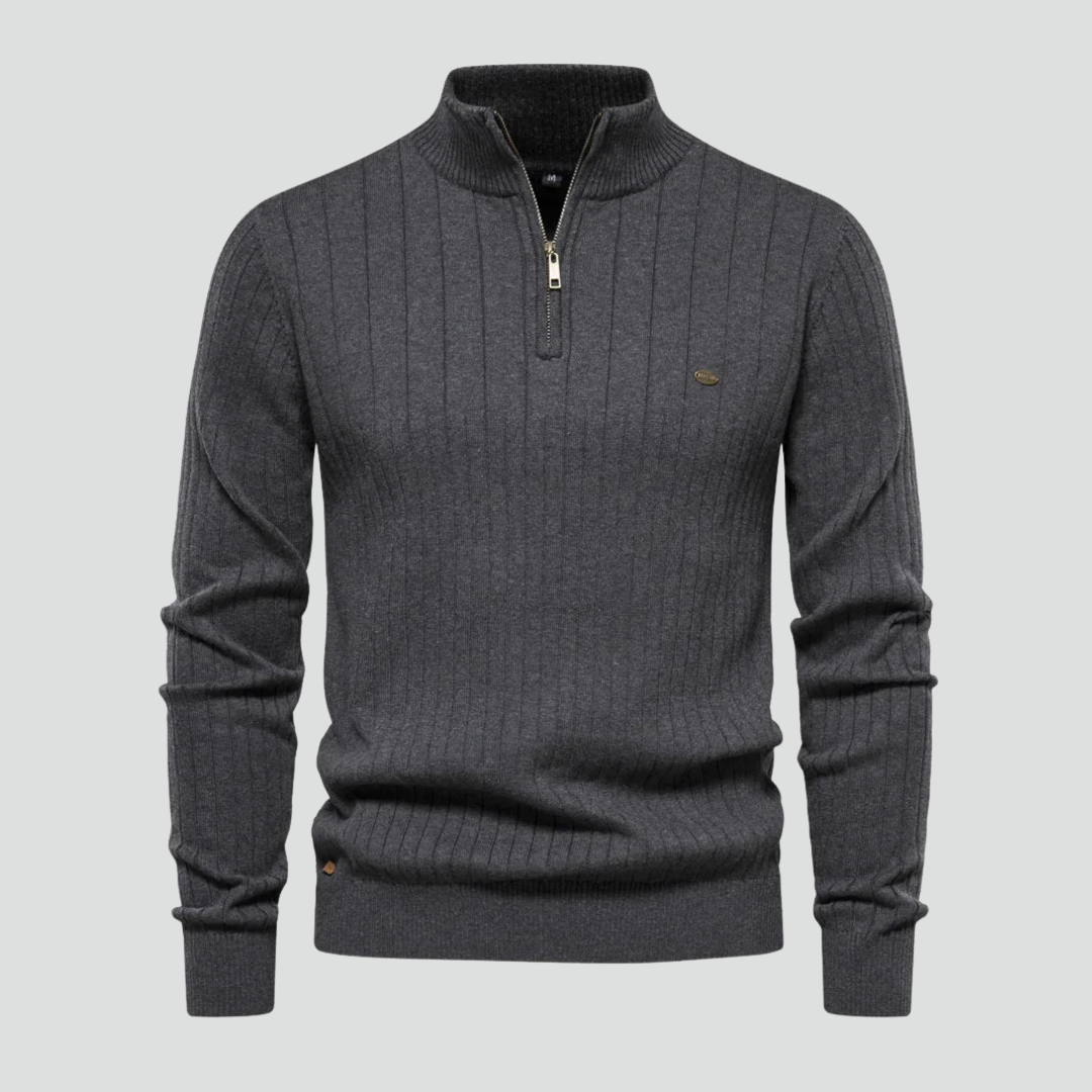 Men’s Half-Zip Sweater – Ribbed Knit Texture & Modern Everyday Appeal