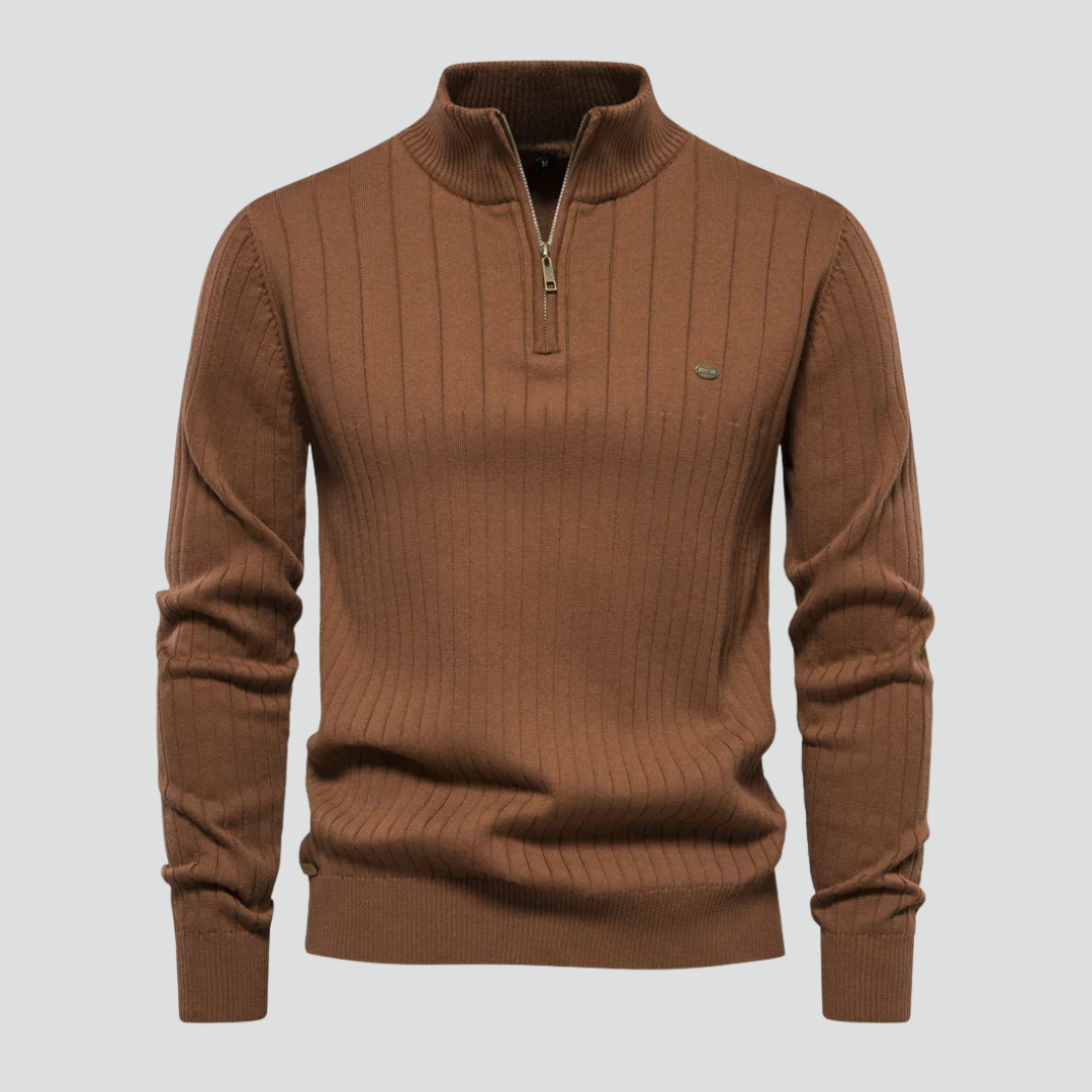 Men’s Half-Zip Sweater – Ribbed Knit Texture & Modern Everyday Appeal