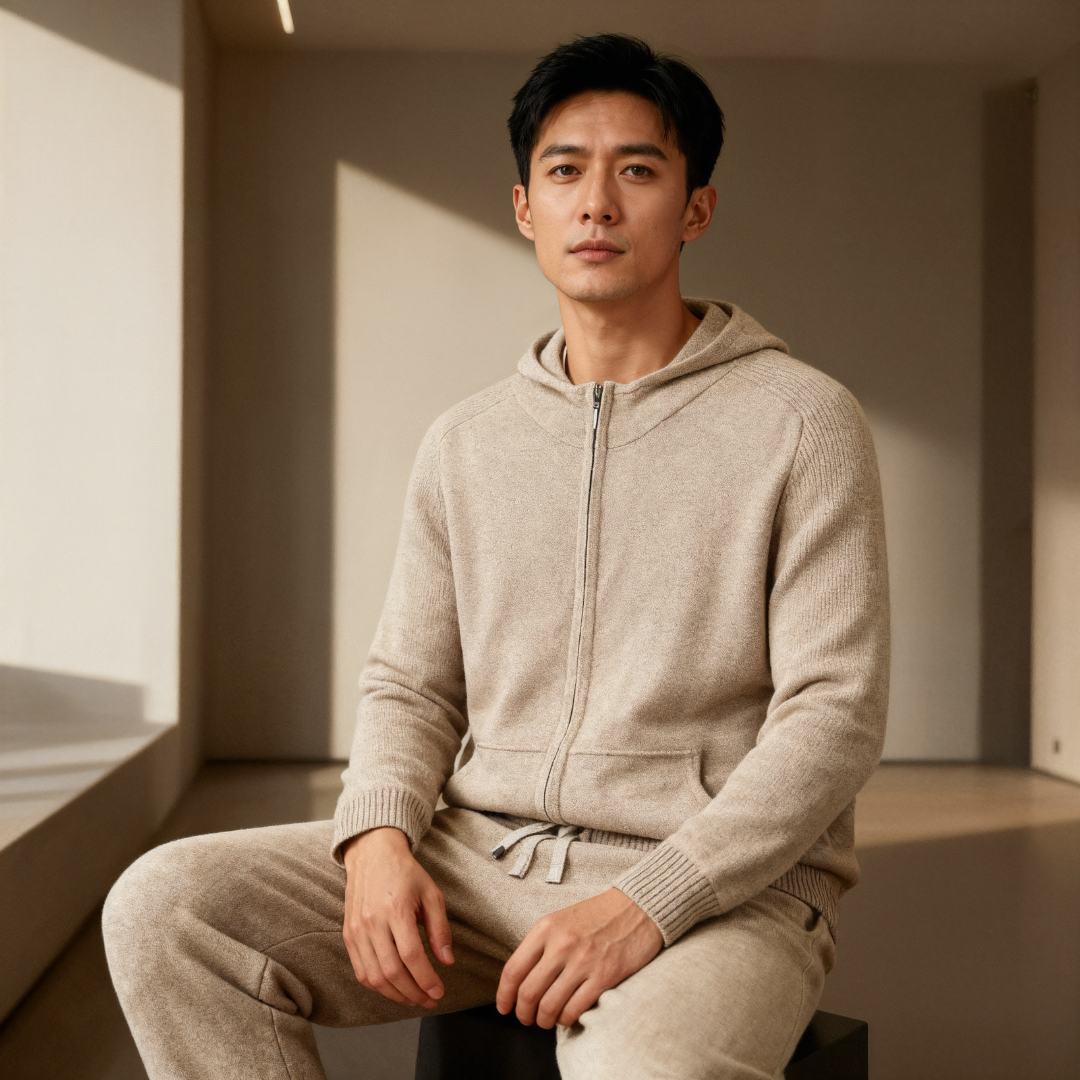 Men’s Hoodie Set – Zip Hoodie & Drawstring Pants