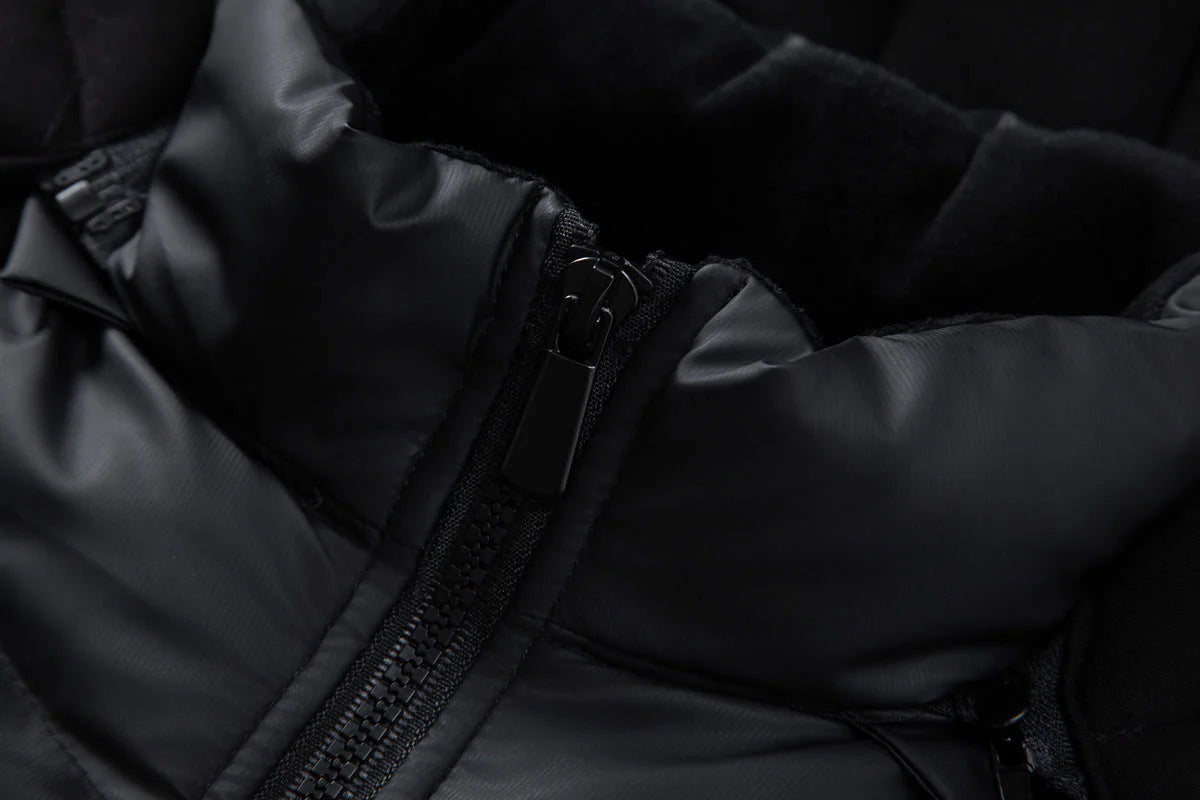 Men’s Padded Jacket – Quilted Front & Soft Knit Sleeves