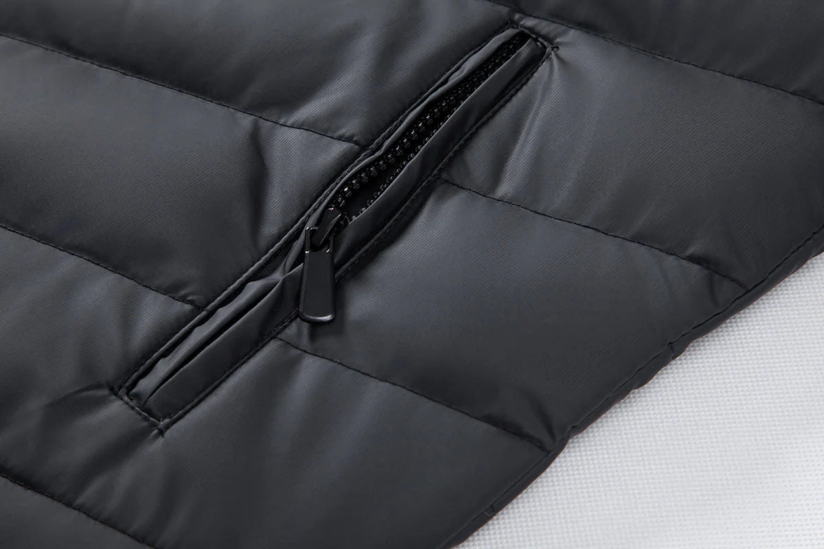 Men’s Padded Jacket – Quilted Front & Soft Knit Sleeves