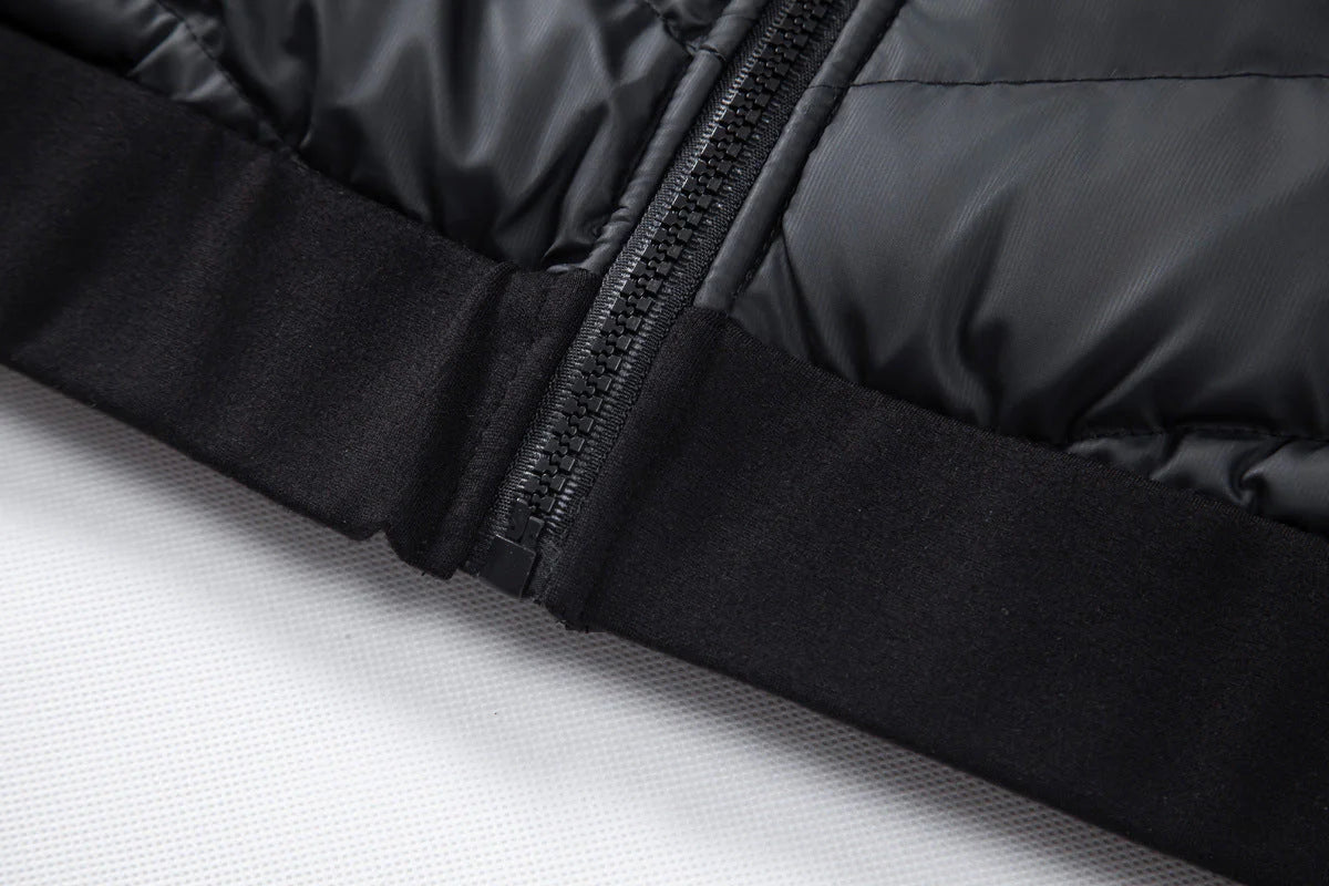 Men’s Padded Jacket – Quilted Front & Soft Knit Sleeves