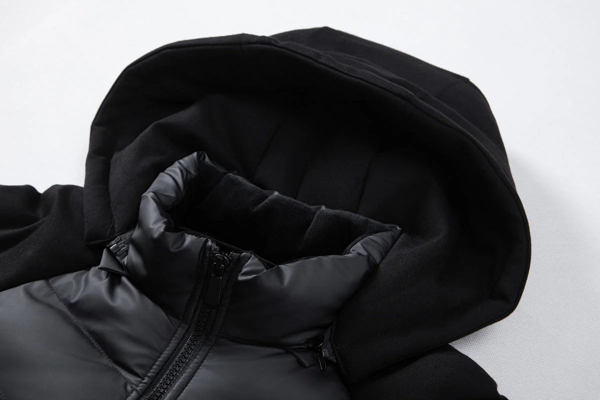 Men’s Padded Jacket – Quilted Front & Soft Knit Sleeves
