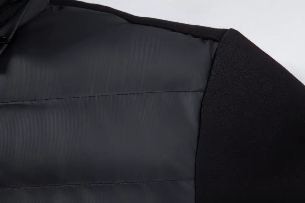 Men’s Quilted Hoodie – Insulated Front & Soft Knit Sleeves
