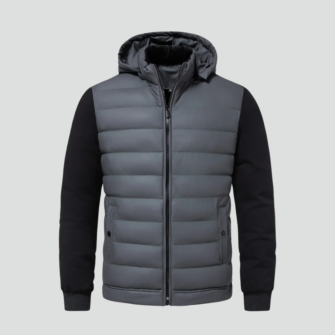 Men’s Quilted Hoodie – Insulated Front & Soft Knit Sleeves