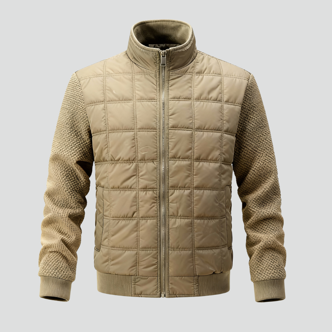 Men’s Quilted Jacket – Textured Panels & Everyday Warmth