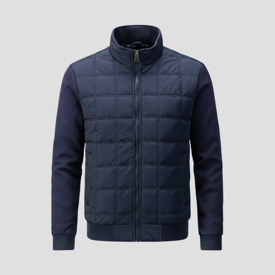 Men’s Quilted Jacket – Textured Panels & Everyday Warmth