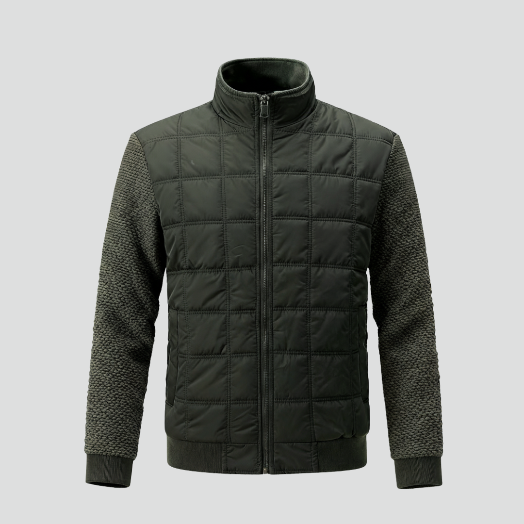 Men’s Quilted Jacket – Textured Panels & Everyday Warmth