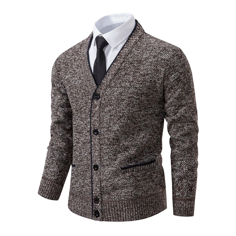 Men’s Textured Knit Button-Up Cardigan