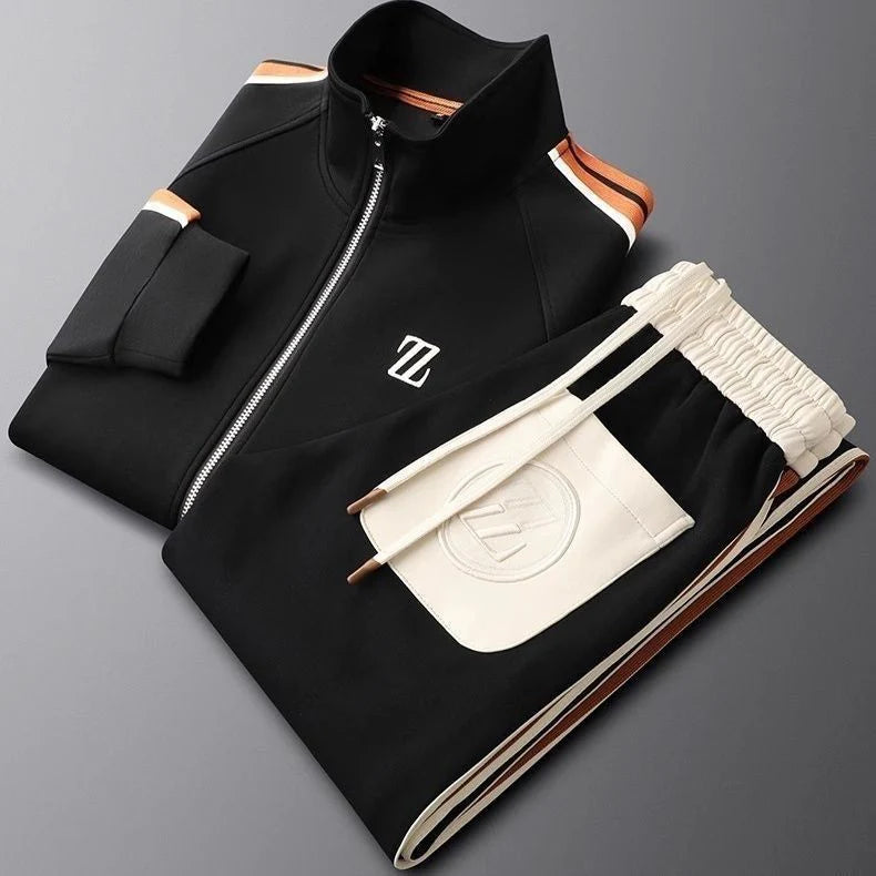 Men’s Two-Tone Zip Track Set