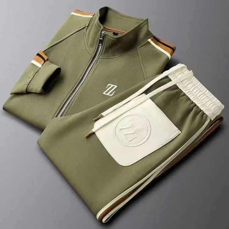 Men’s Two-Tone Zip Track Set
