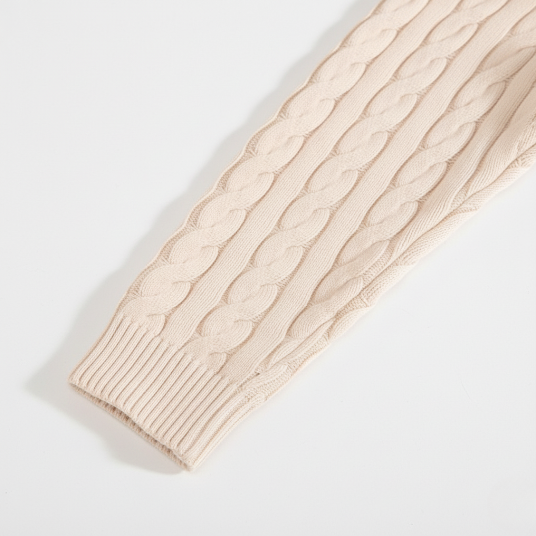 Men’s Casual Knit Sweater – Cable Knit Texture & Warm Everyday Layer