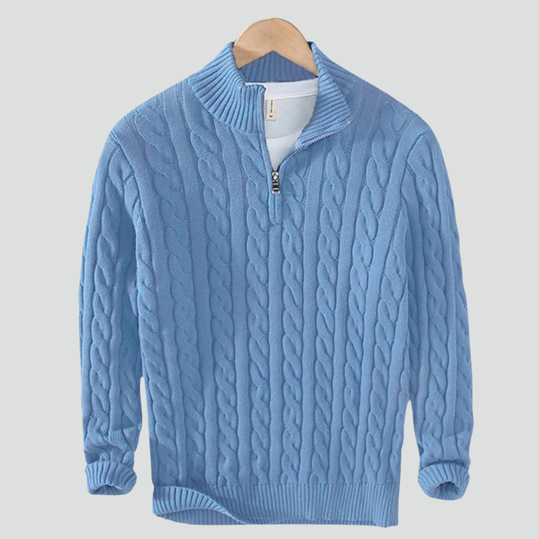 Men’s Casual Knit Sweater – Cable Knit Texture & Warm Everyday Layer