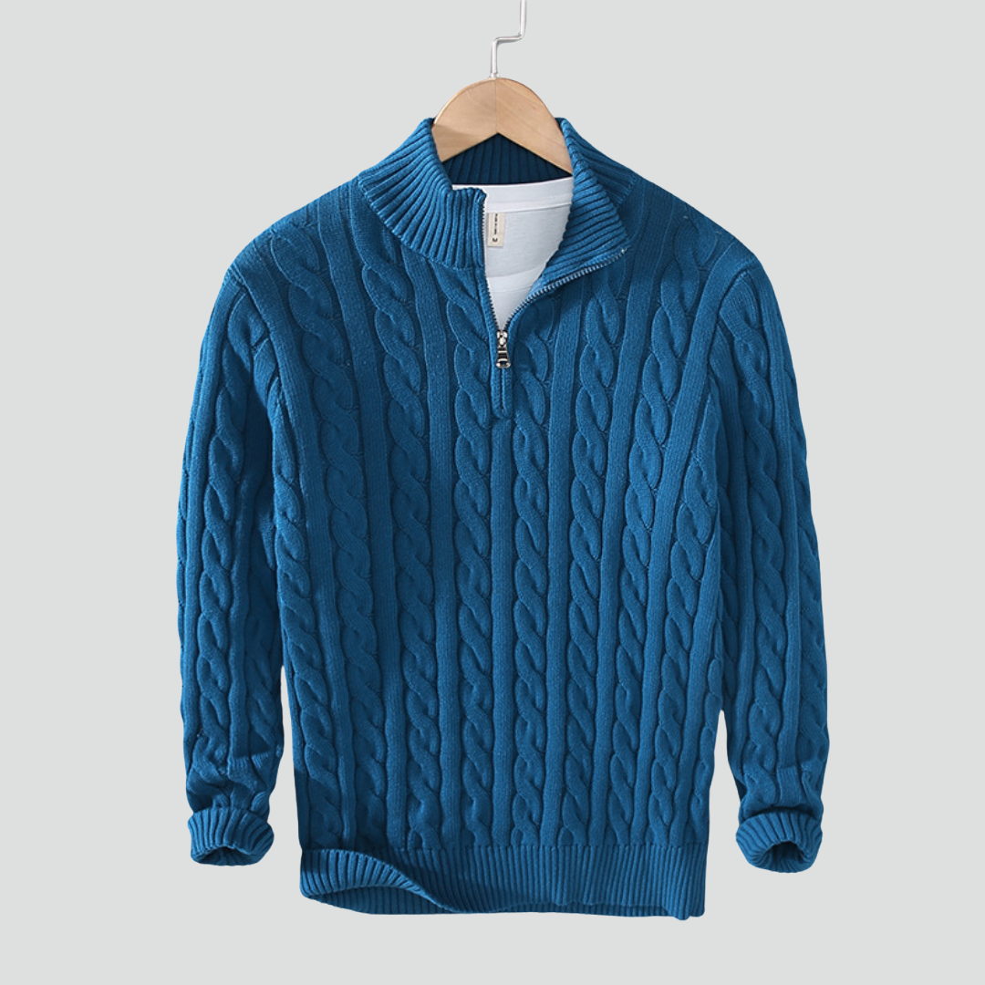 Men’s Casual Knit Sweater – Cable Knit Texture & Warm Everyday Layer