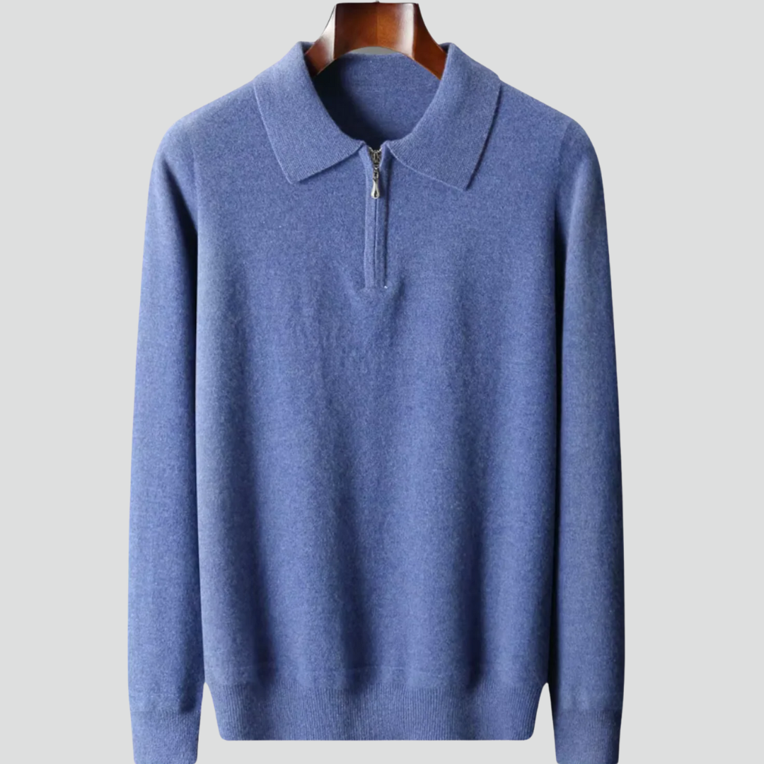 Men’s Casual Sweater – Half-Zip Collar & Minimalist Design