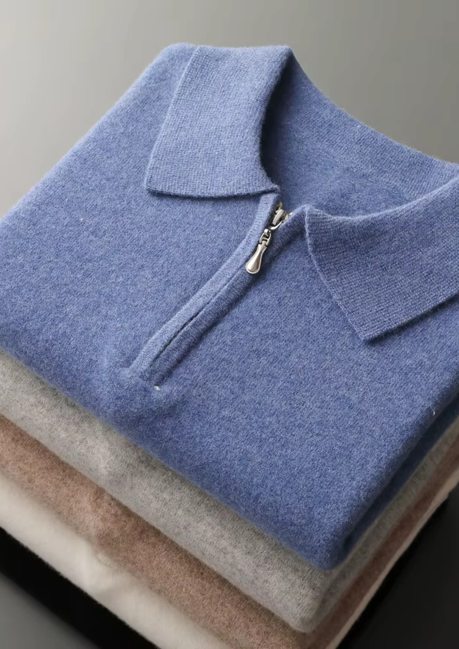 Men’s Casual Sweater – Half-Zip Collar & Minimalist Design