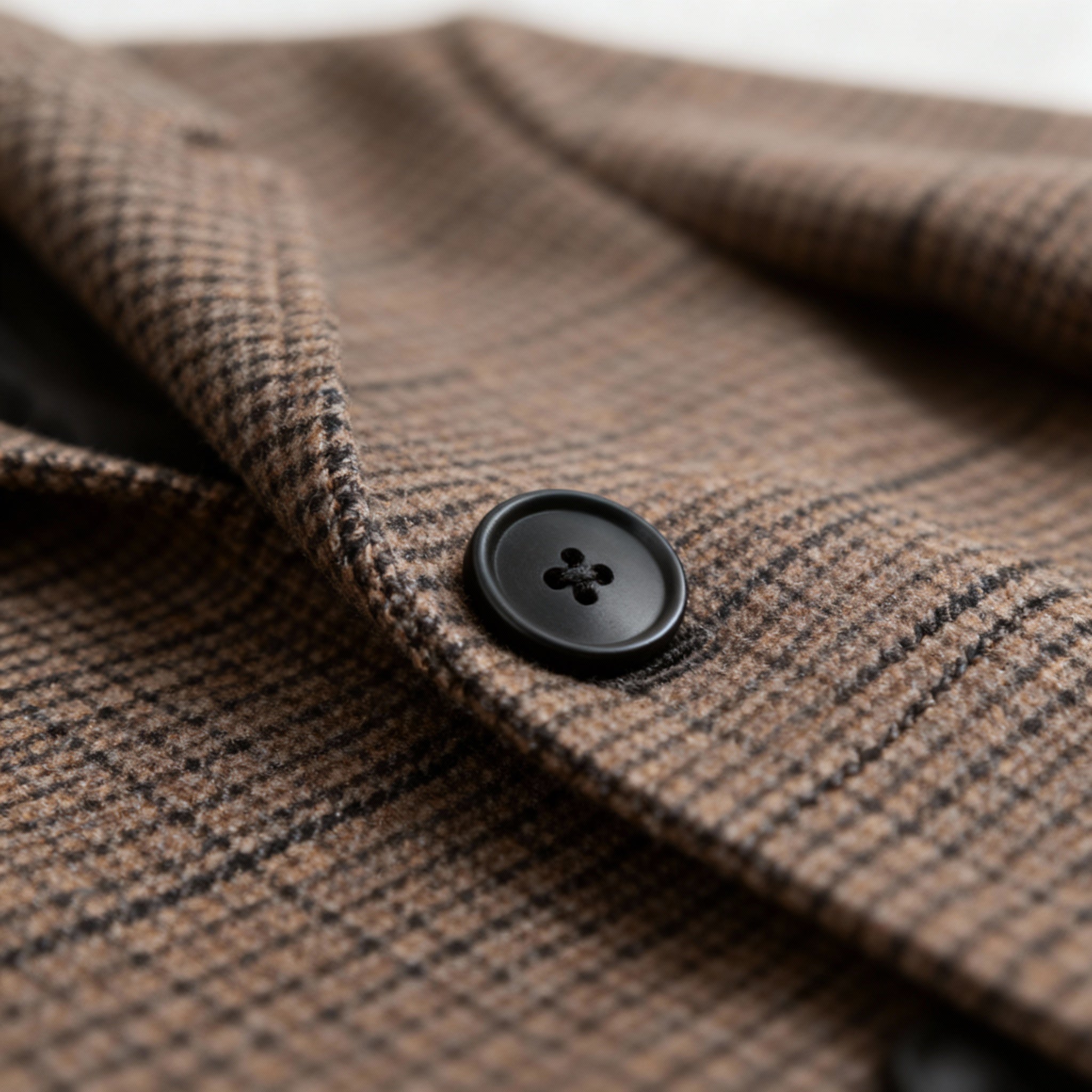 Men’s Classic Coat – Checked Pattern & Refined Long Silhouette