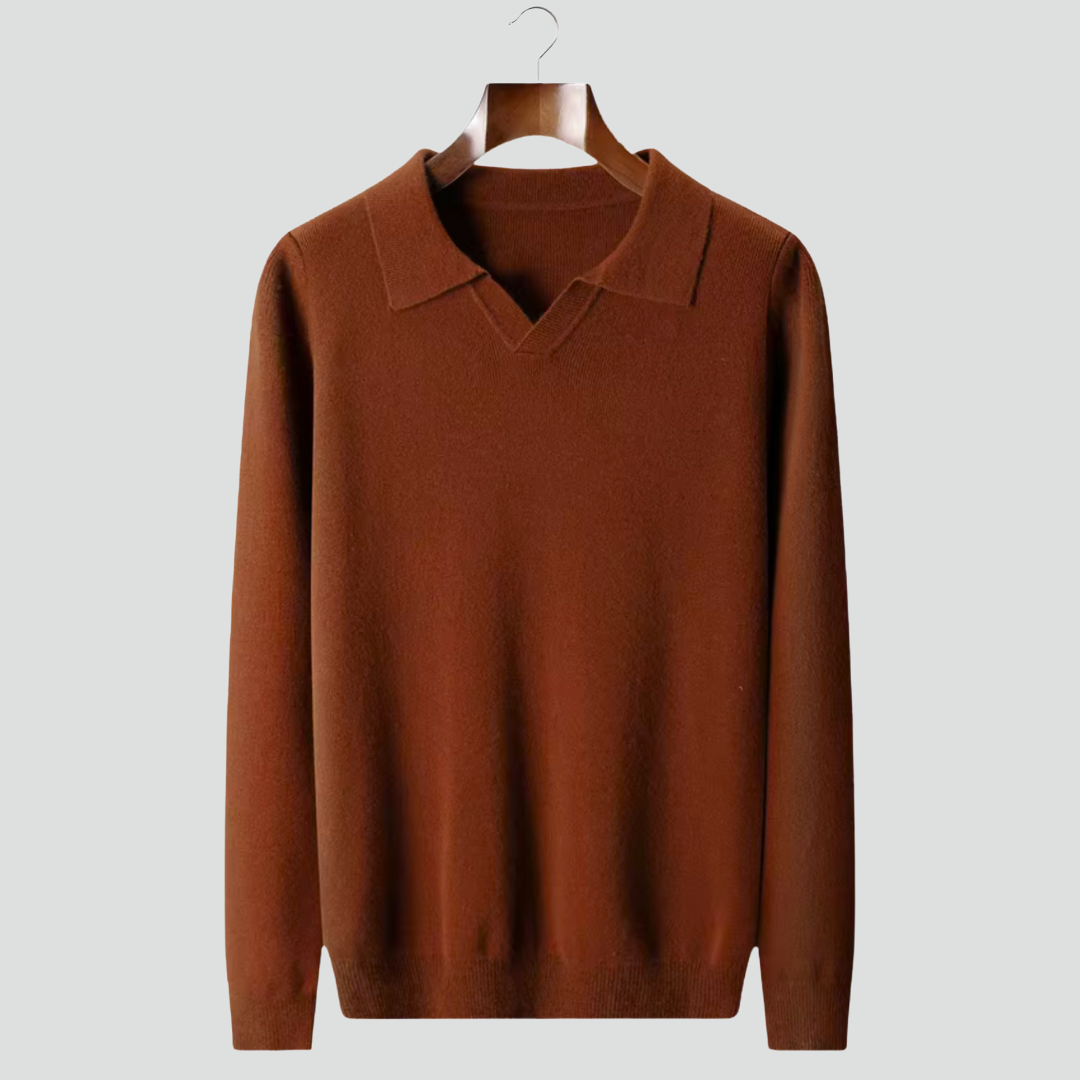 Men’s Classic Sweater – V-Neck Collar & Refined Knit Design