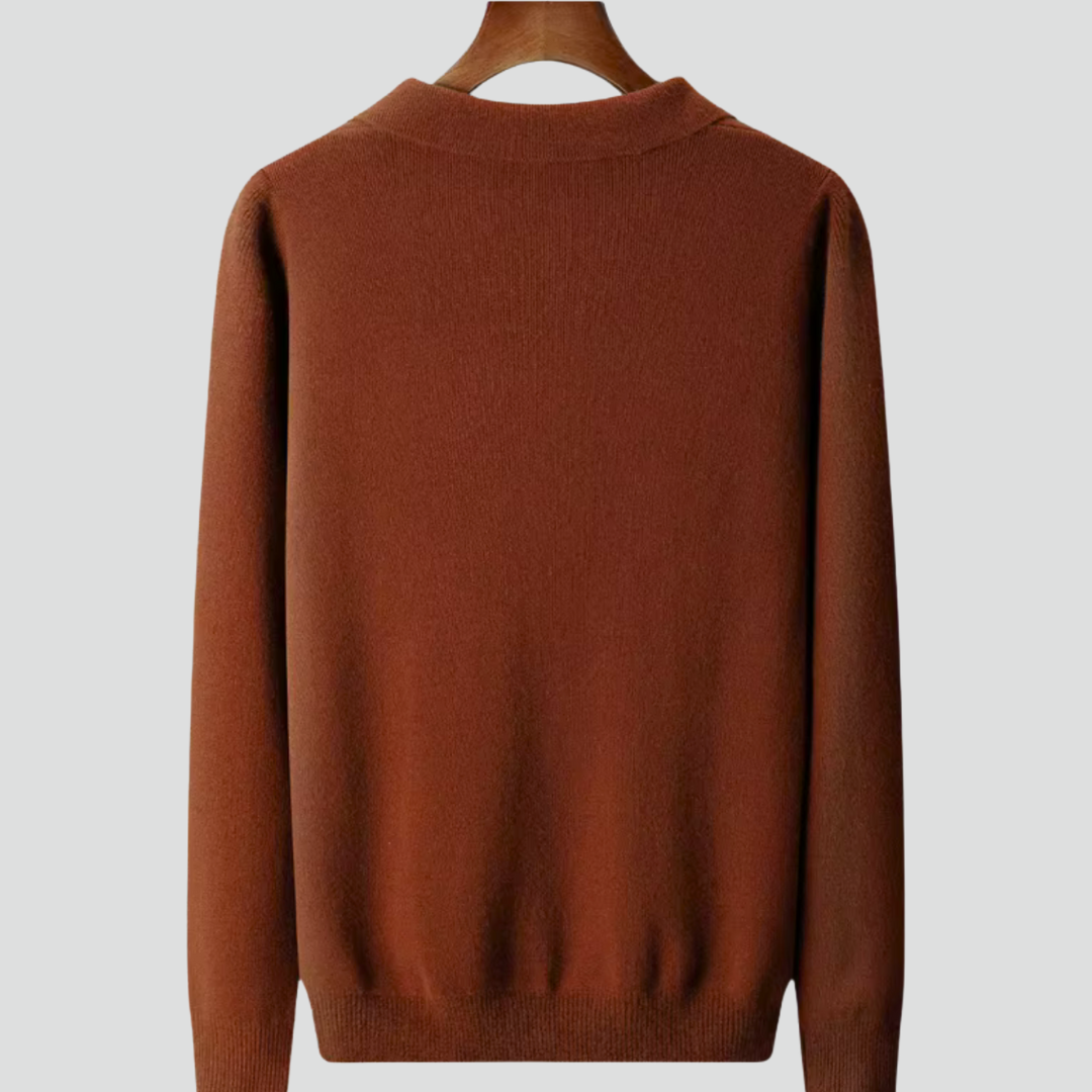 Men’s Classic Sweater – V-Neck Collar & Refined Knit Design
