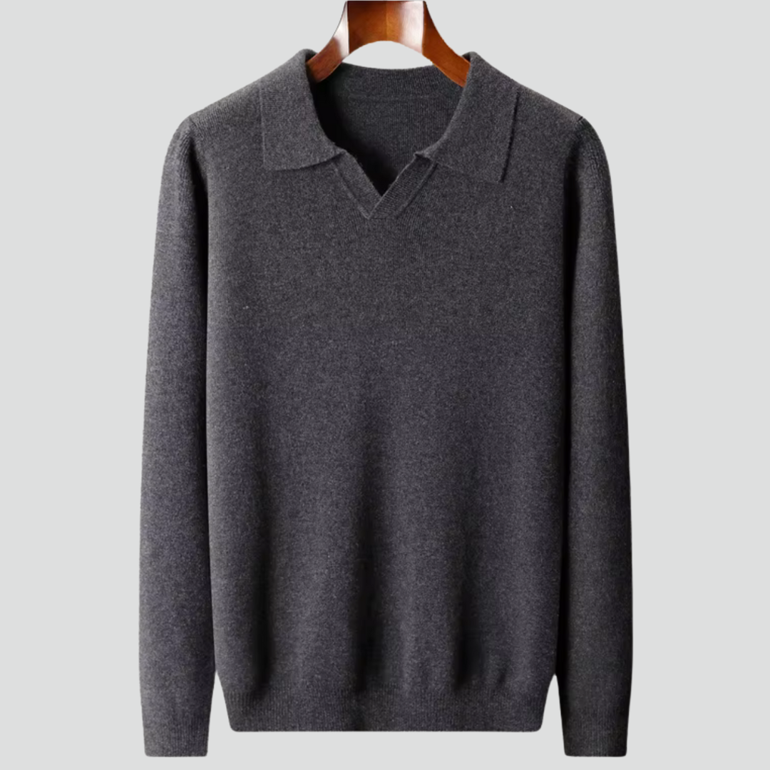 Men’s Classic Sweater – V-Neck Collar & Refined Knit Design