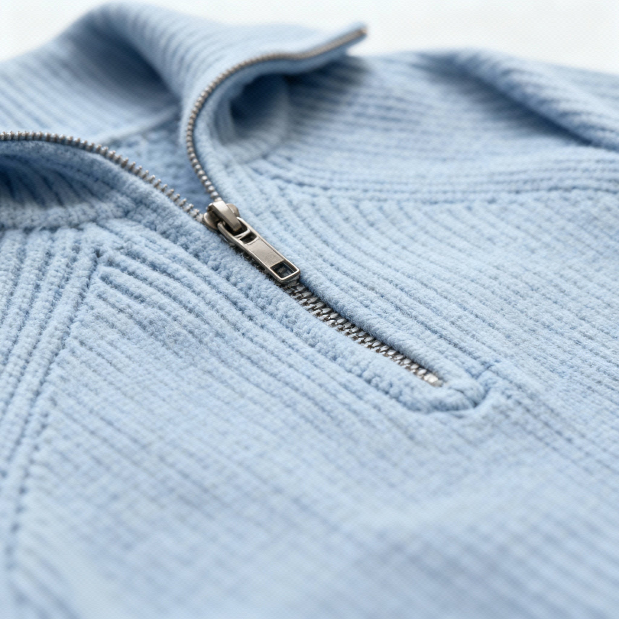 Men’s Corduroy Sweater – Textured Zip Collar & Relaxed Everyday Fit