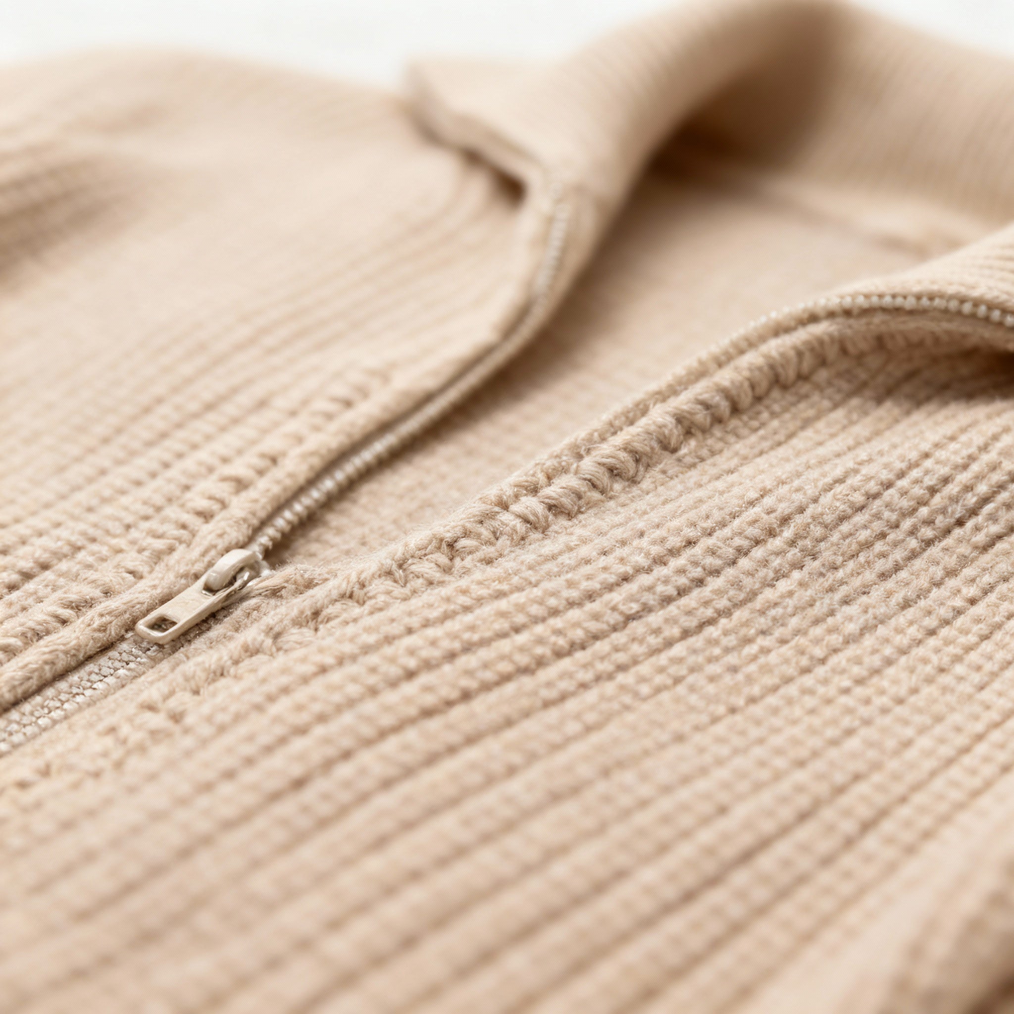 Men’s Turtleneck Zip-Up Sweater – Ribbed Texture & Modern Relaxed Fit
