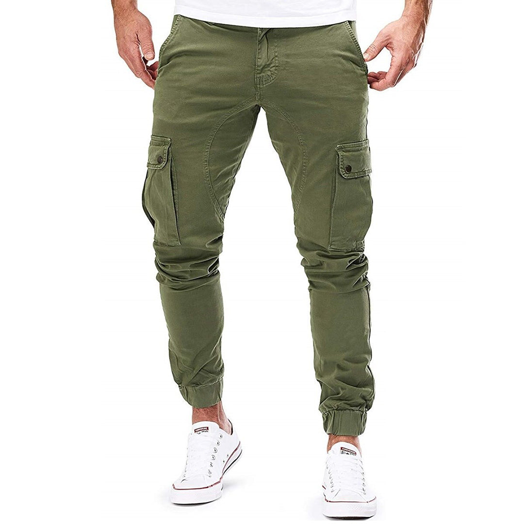 Men's Classic Slim-fit Rugged Cargo Pants - Army Green