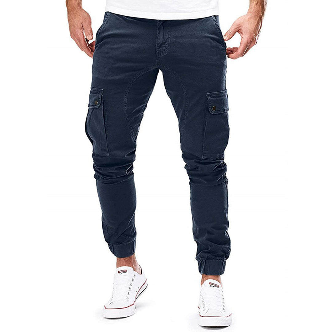 Men's Classic Slim-fit Rugged Cargo Pants - Dark Blue