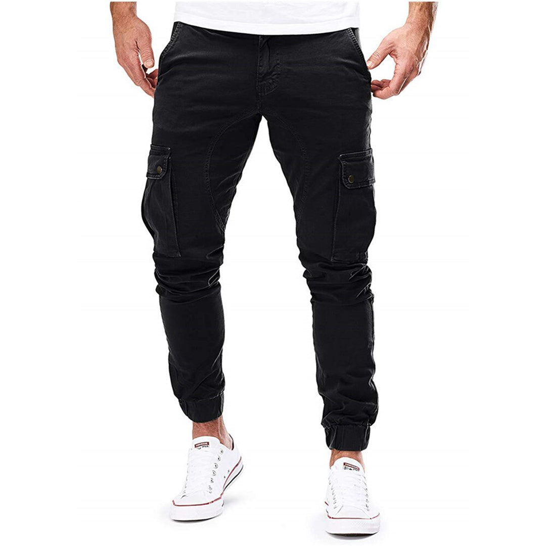 Men's Classic Slim-fit Rugged Cargo Pants - Black