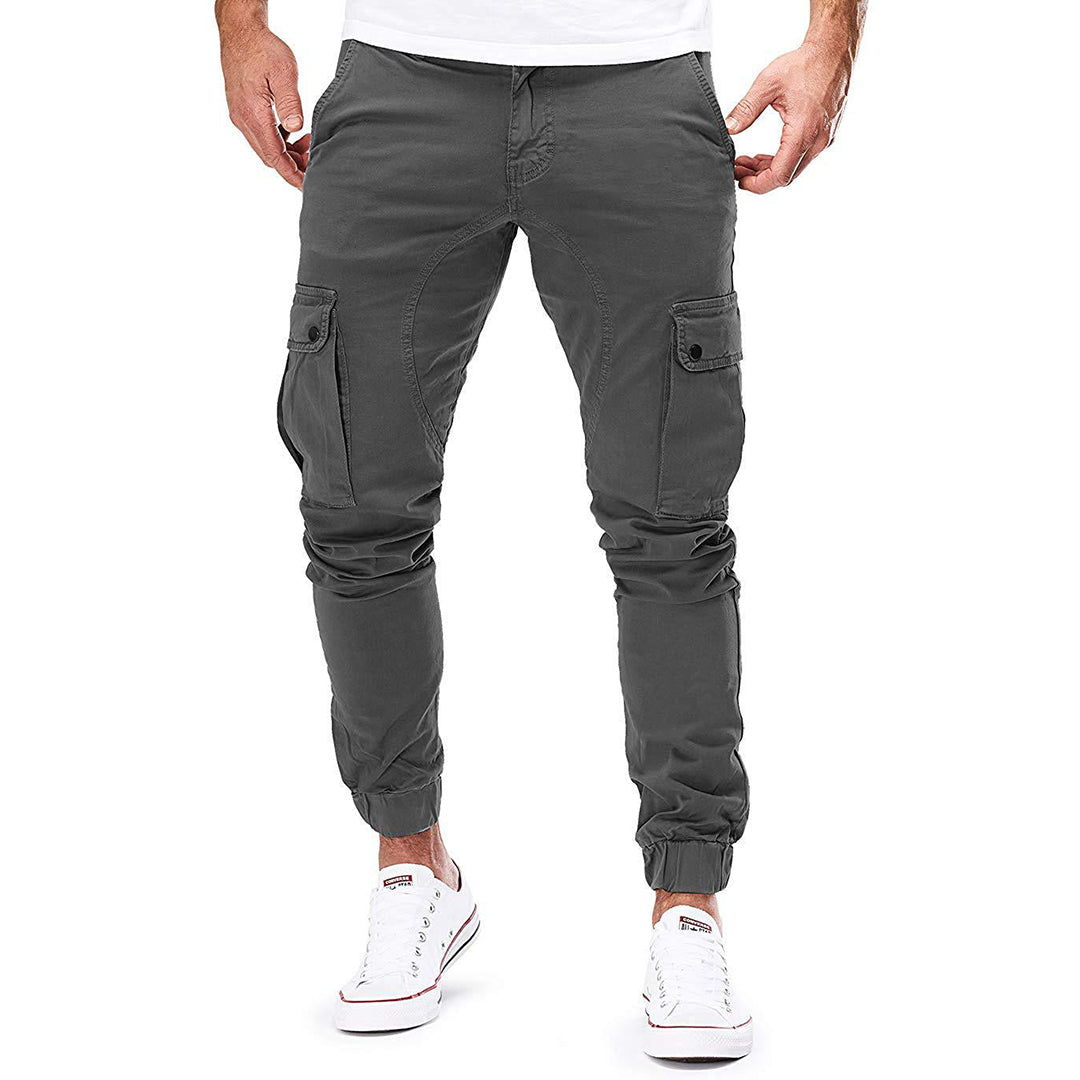 Men's Classic Slim-fit Rugged Cargo Pants - Dark Gray