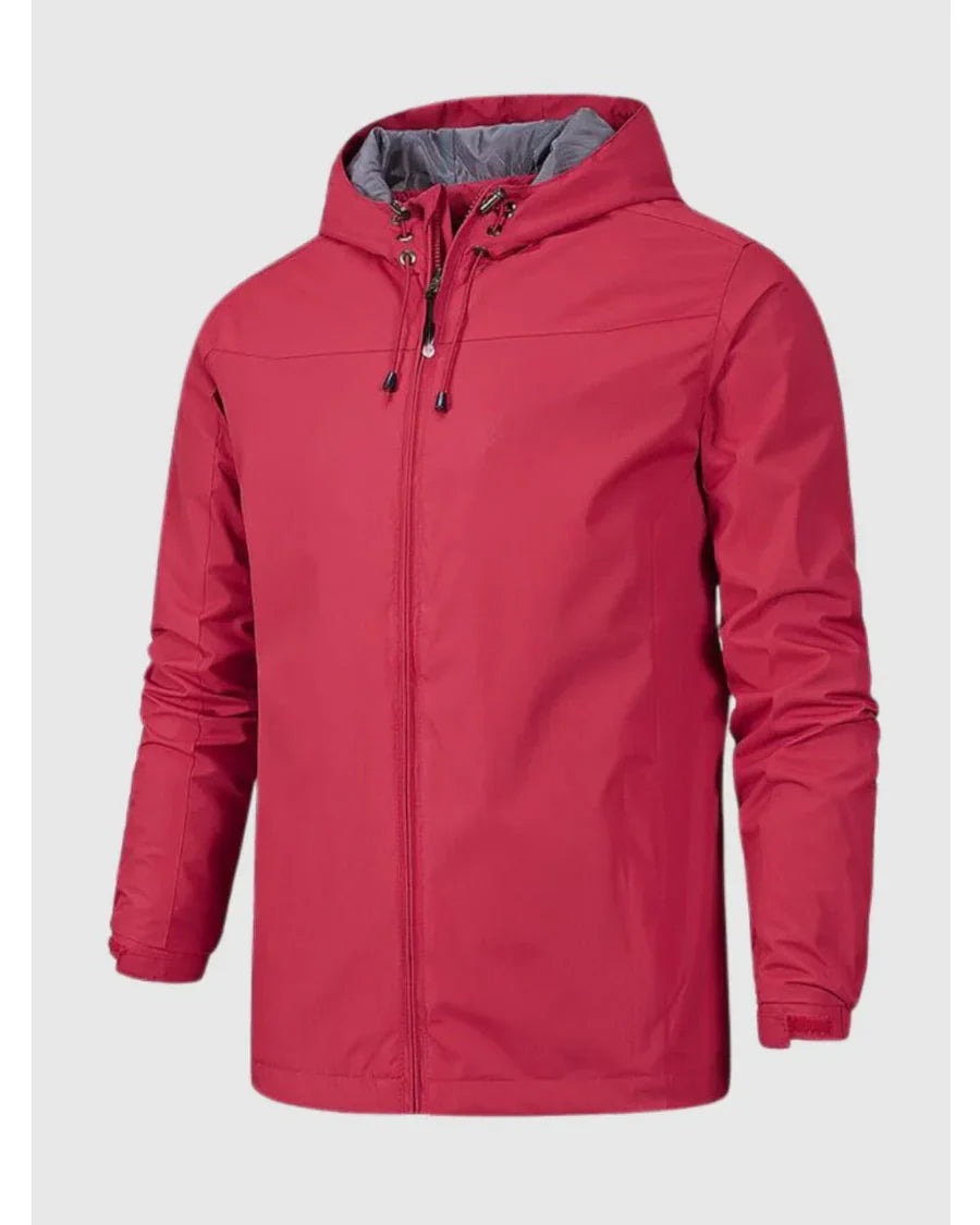 Men's Modern Style Winter and Fall Jacket with Hood - Red