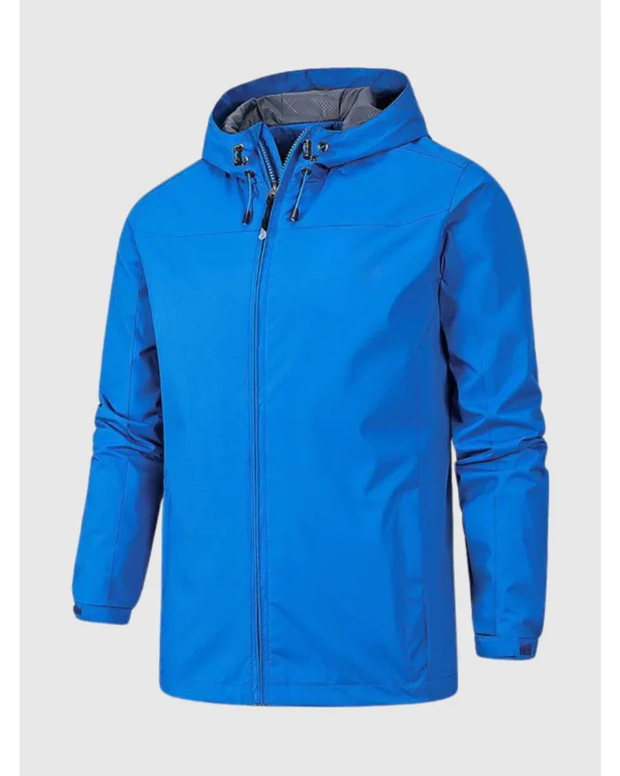 Men's Modern Style Winter and Fall Jacket with Hood - Blue