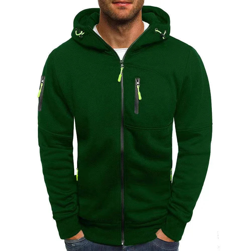 Men's Classic Hoodie with Zipper - Green