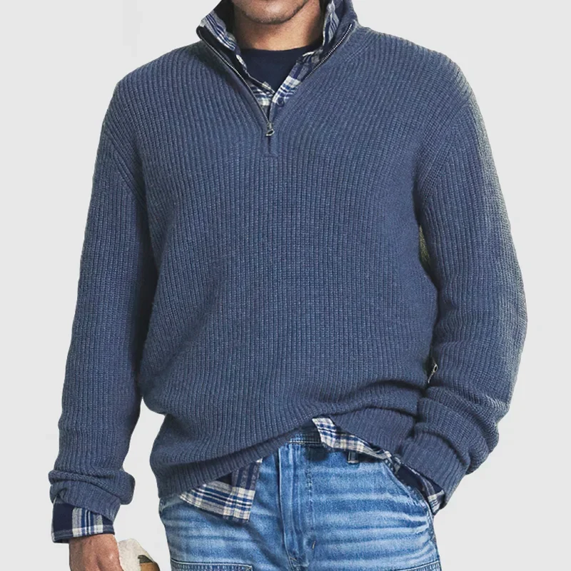 Men's Smart-Casual Business Sweater - Light Blue