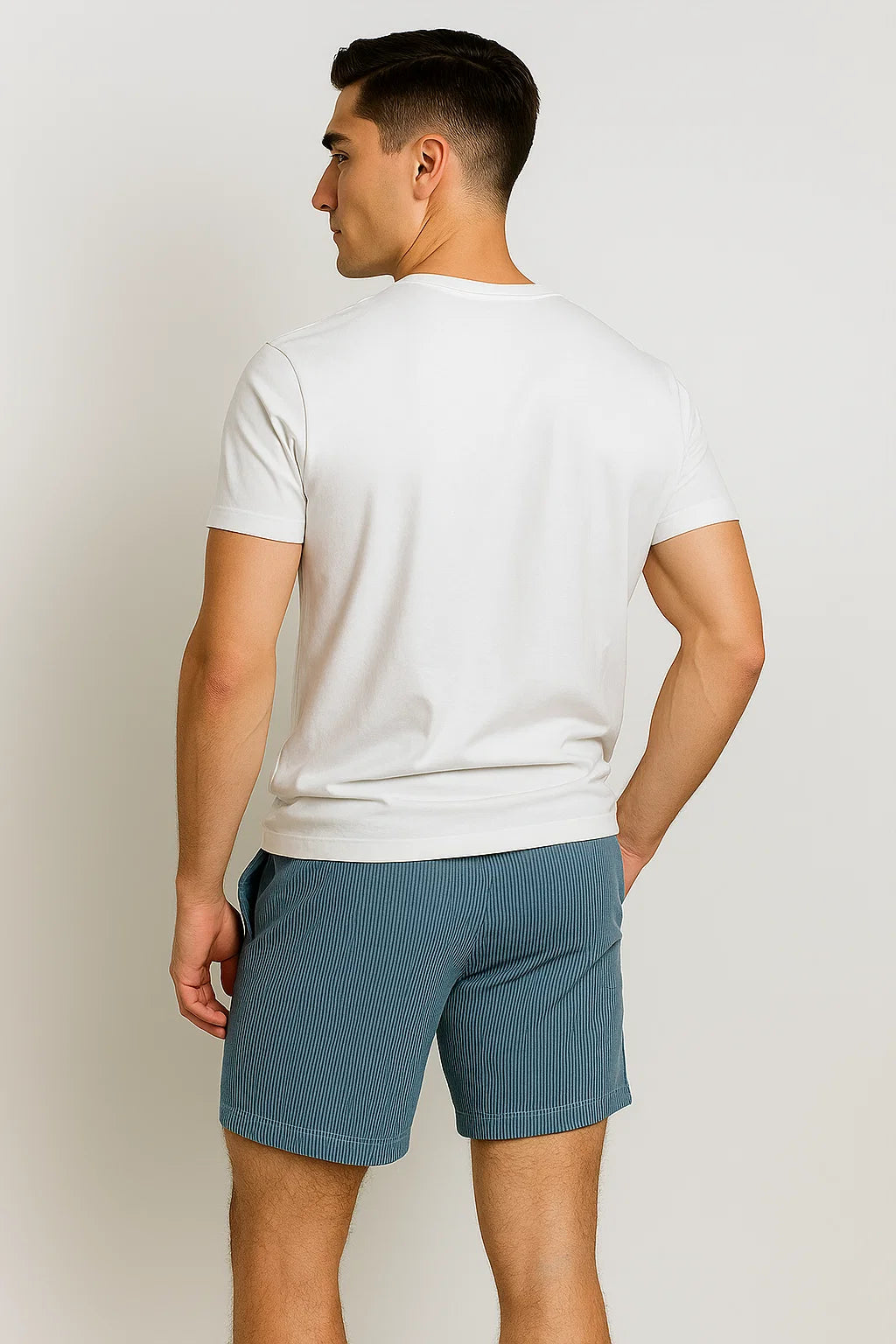 Trendy Men's Corduroy Summer Shorts - Blue