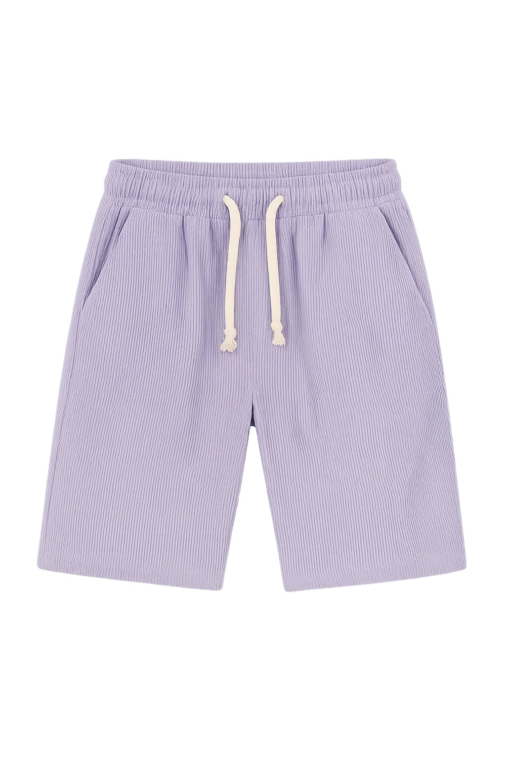 Trendy Men's Corduroy Summer Shorts - Purple