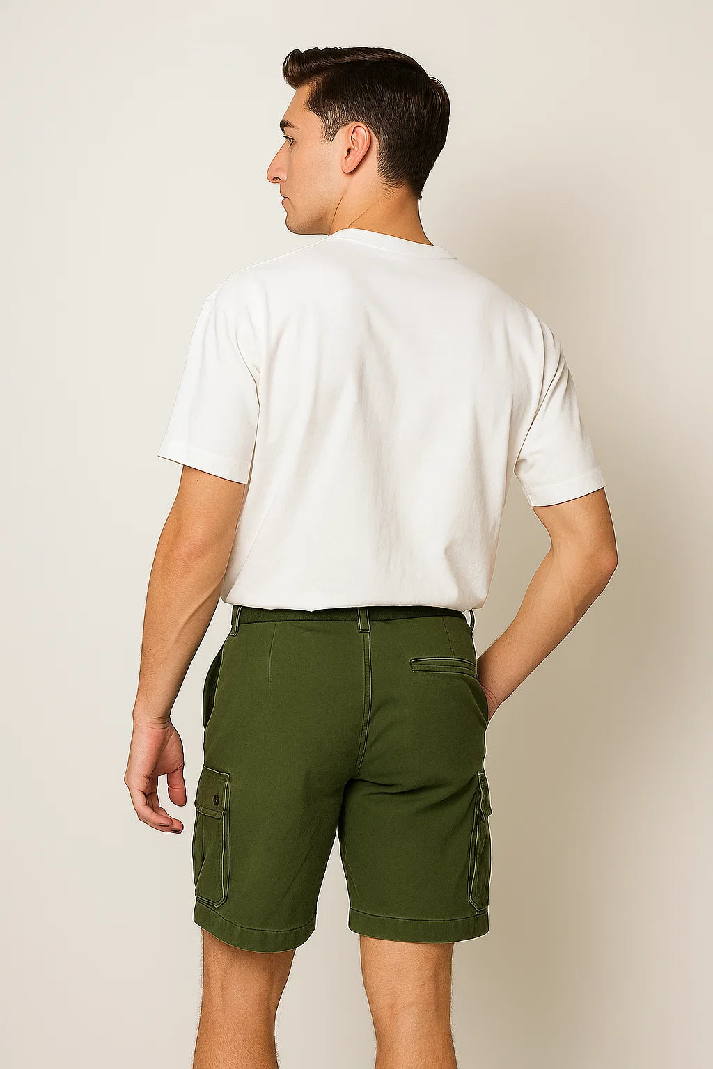 Casual Men's Multi-Pocket Cargo Shorts - Green