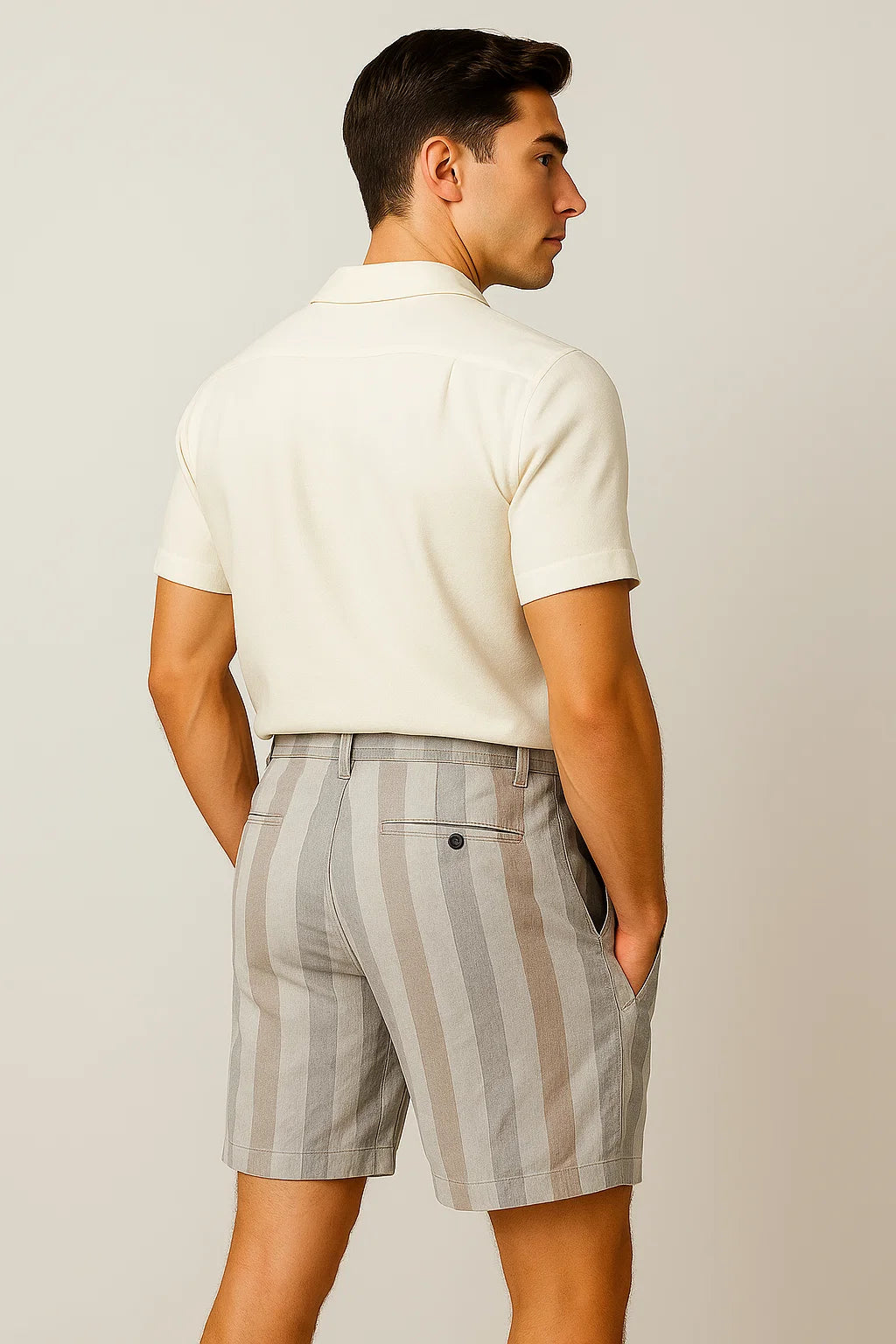 Vintage Men's Linen Shorts - Orange