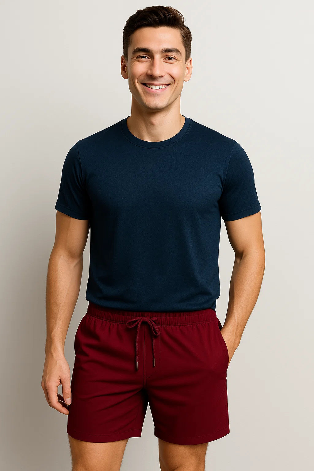 Casual Men's Swim Shorts - Red
