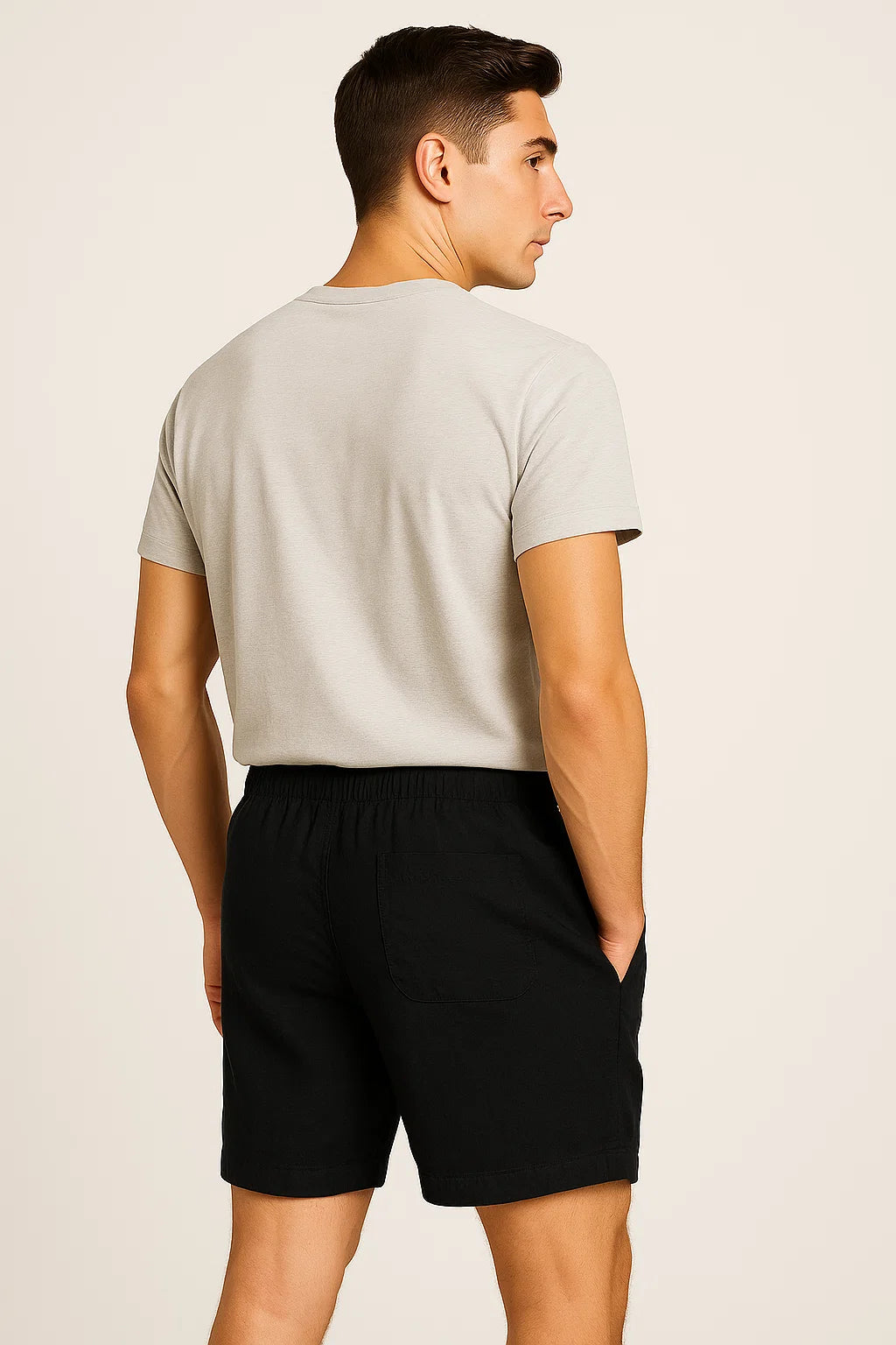 Modern Style Summer Men's Linen Shorts – Black