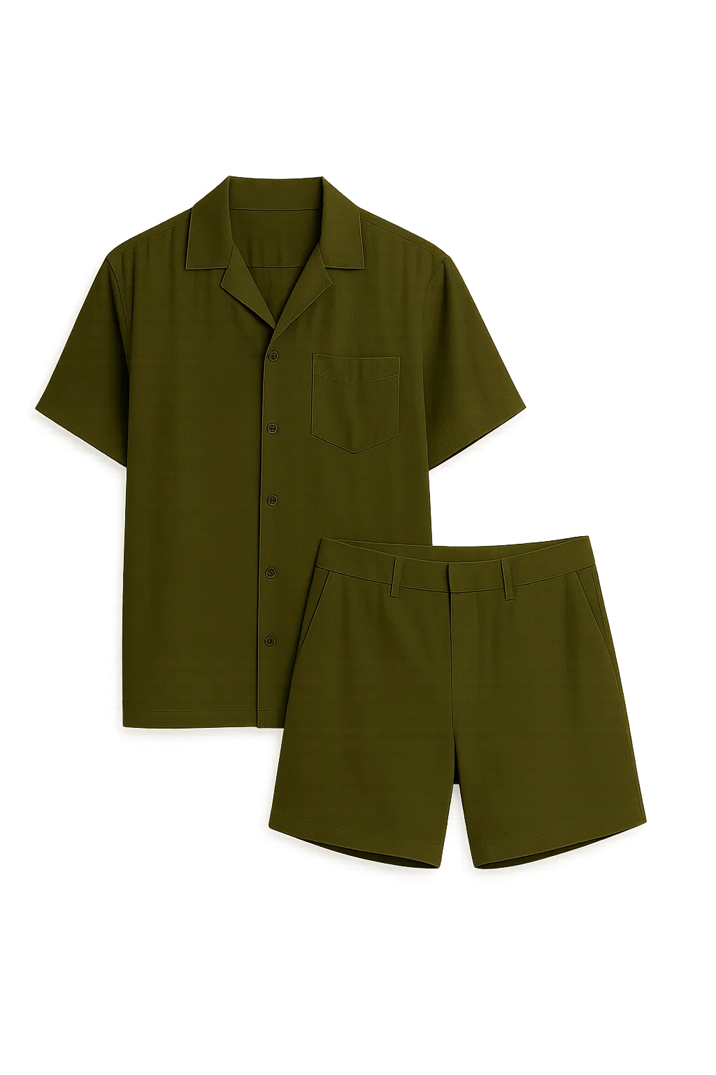 Modern Style Men’s Linen Outfit - Dark Green