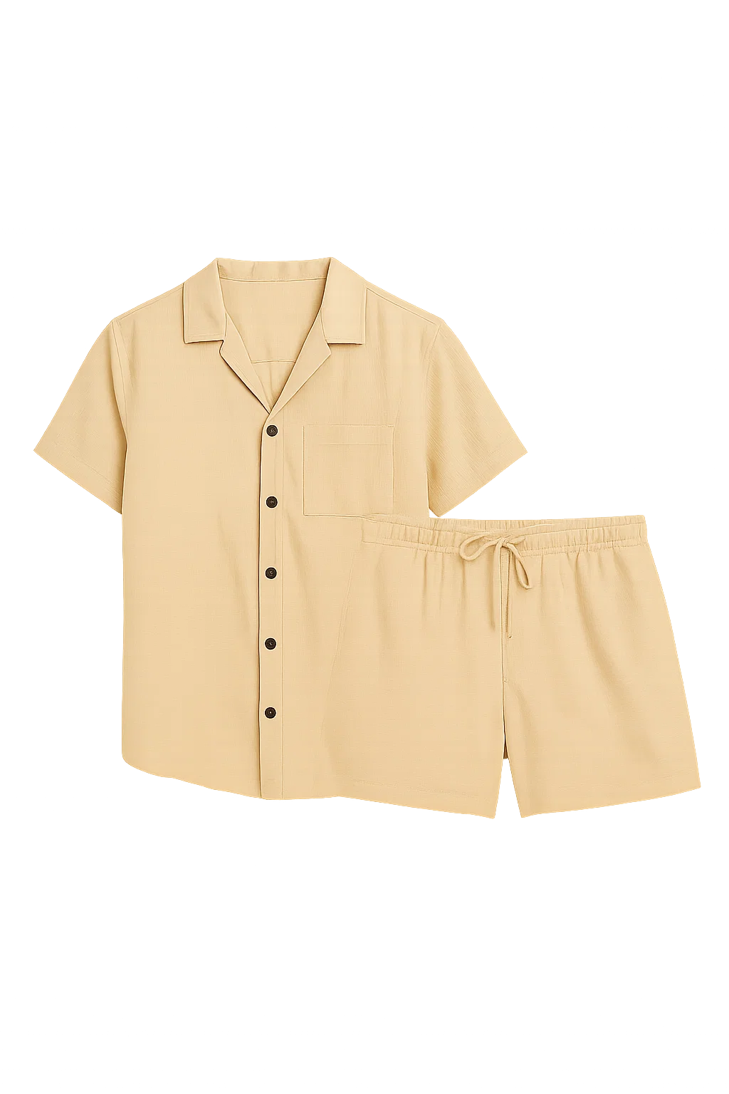 Modern Style Men’s Two-Piece Linen Set - Beige