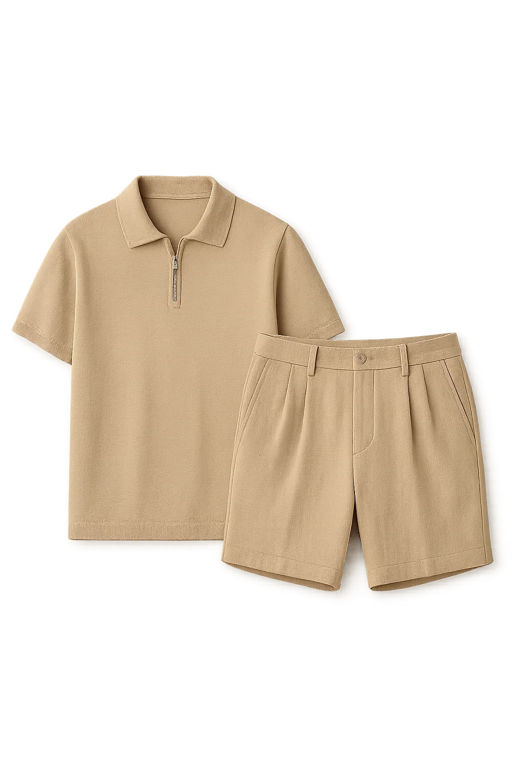 Casual Men’s Summer Outfit Set - Khaki