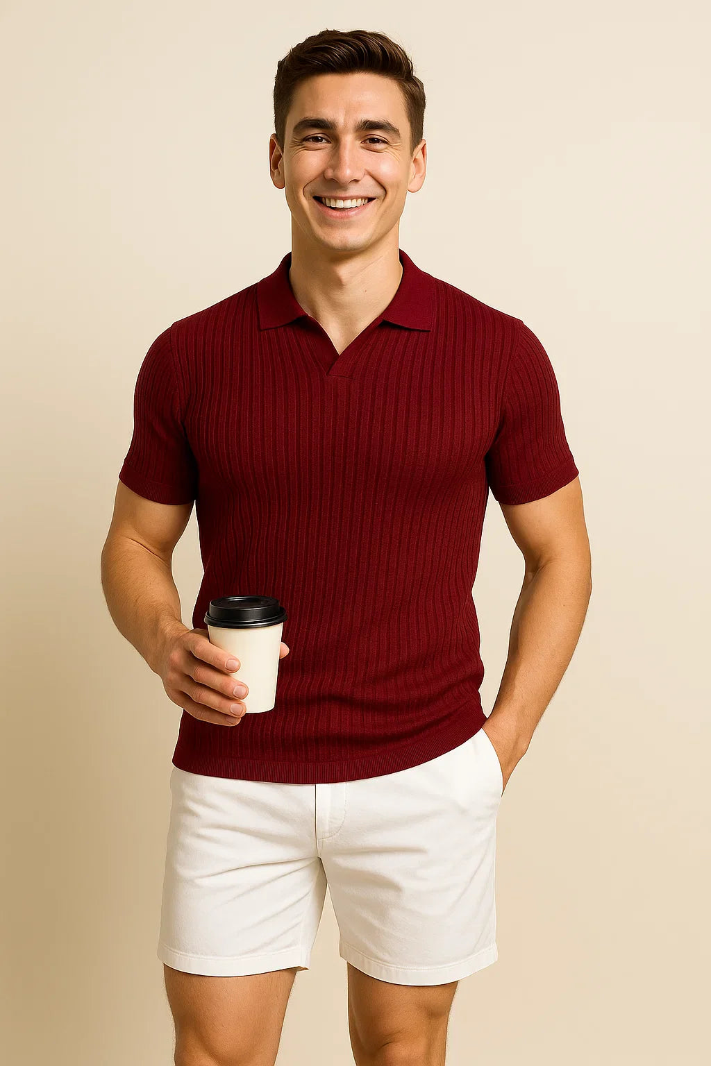 Classic All Season Men's Body Fit Polo – Wine Red