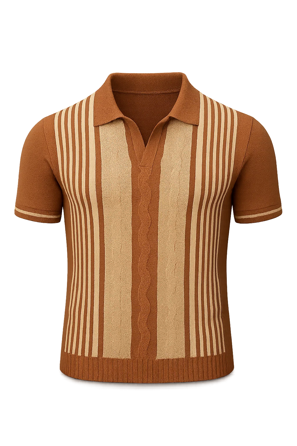Retro Style Men’s Polo Shirt – Brown
