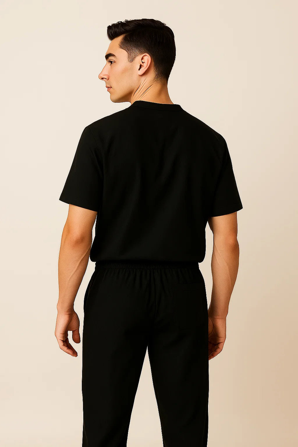 Modern Men's Casual Outfit Set - Black