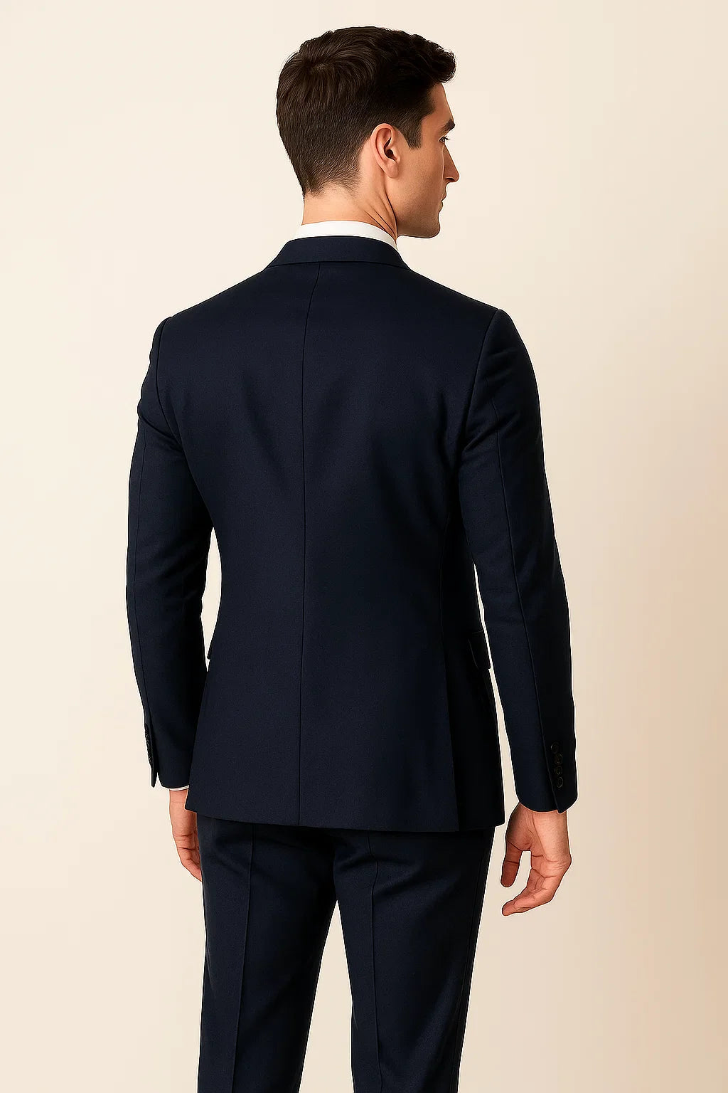 Classic Men's Slim Fit Suit – Navy Blue